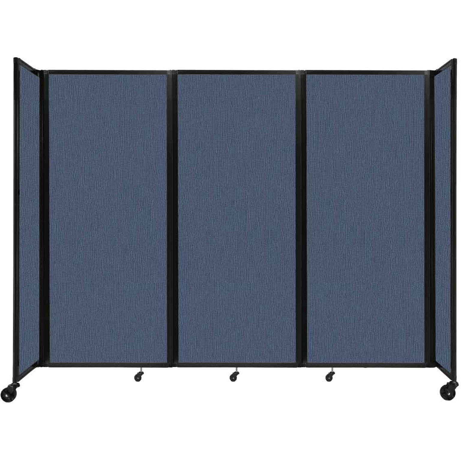 Versare The Room Divider 360 Freestanding Folding Portable Partition, 82H x 102W, Ocean Fabric (1182315)
