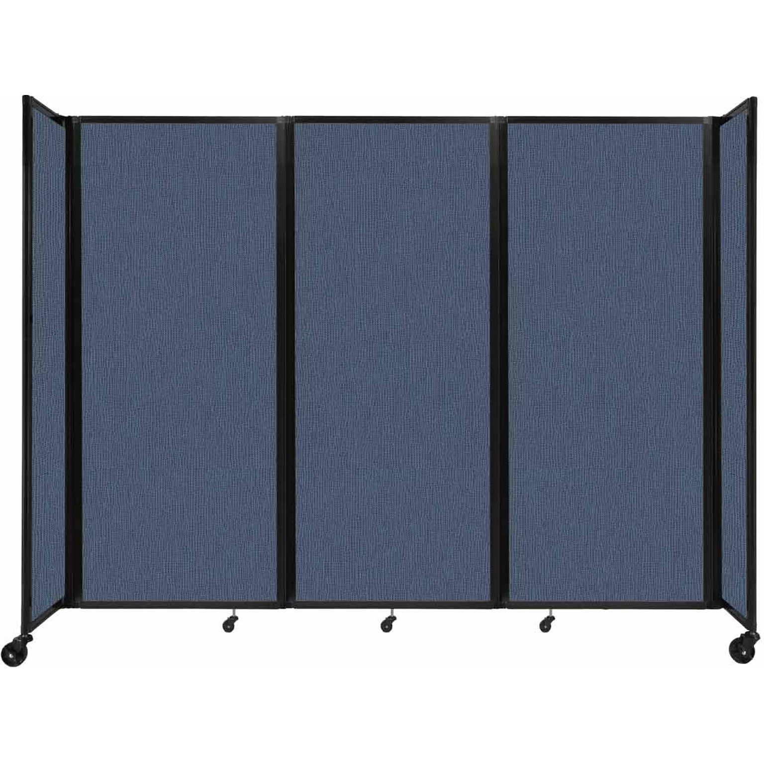 Versare The Room Divider 360 Freestanding Folding Portable Partition, 82H x 102W, Ocean Fabric (1182315)