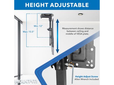 Mount-It! Tilt and Swivel Flip-down Ceiling TV Mount, 44 lbs. Max. (MI-4225)