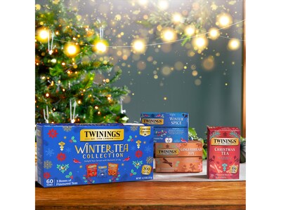 Twinings Limited Edition Winter Tea Collection Gift Box, 20 Tea Bags/Box, 3 Boxes/Pack (F16399)