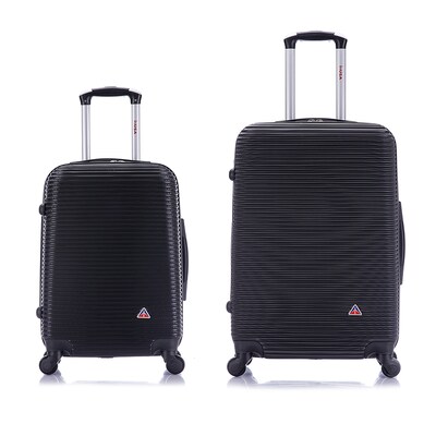 InUSA Royal 2-Piece Hardside Spinner Luggage Set, TSA Checkpoint Friendly, Black (IUROY0SM-BLK)