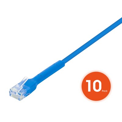 Intellinet Network Solutions 10ft CAT-6 Ethernet Cable, 23 AWG, Blue, 10/Pack (ICI745277)