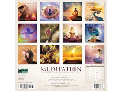 2024 Willow Creek Meditation 12" x 12" Monthly Wall Calendar (34408)