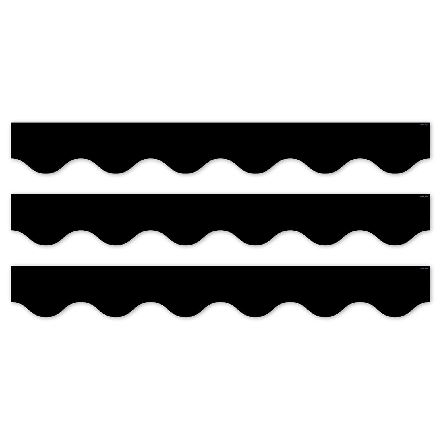 Creative Teaching Press Core Decor EZ Border, 3 x 2, Black Wavy, 24/Pack, 3 Packs/Bundle (CTP11061-3)