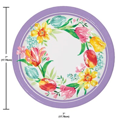 Creative Converting Beautiful Blooms Tableware Kit, Serves 8 (DTC9200E2A)
