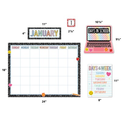 Teacher Created Resources Cool for School Calendar Bulletin Board Set, 110 Pieces/Set (TCR93000)
