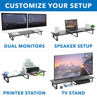 Mount-It! Monitor Stand for Up to 2 Monitors, 39.4" Wide, Black (MI-7267)