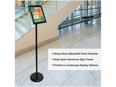 Excello Global Products Indoor/Outdoor Floor Sign, 12.2" x 48", Black (EGP-HD-0516)
