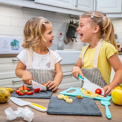 Tovla Jr. Kids Kitchen Knife & Cutting Board Set, Green (YH-70VJ-VYKY)