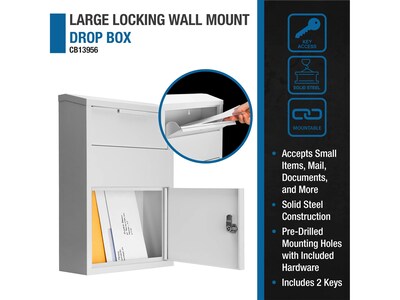 Barska Large Locking Wall-Mounted Drop Box, White (CB13956)