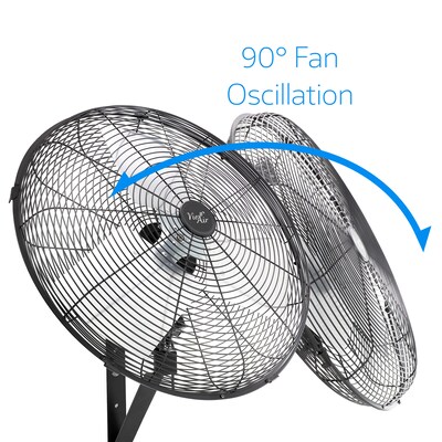 Vie Air Industrial 20" Oscillating Wall Fan, 3-Speed, Black (938122814M)