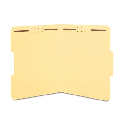 Quill Brand®  1/3-Cut Assorted 2-Fastener Folders, Letter, Yellow, 50/Box (7354YW)