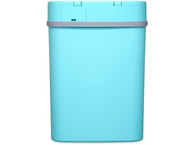 Nine Stars Plastic Sensor Trash Can, 3.2-Gallon, Teal Blue (DZT-12-5TB)