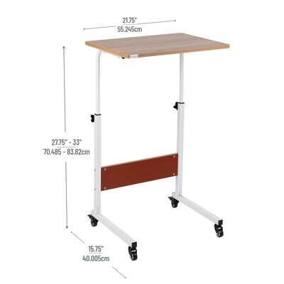 Mind Reader 21.75" Adjustable Standing Desk Laptop Stand, Brown/White (OBRJUST-BRN)