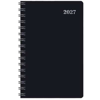2027 Excello Brands 5.5 x 8 Weekly & Monthly Planner, Paperboard Cover, Black (ORY27-EXE58-BK)