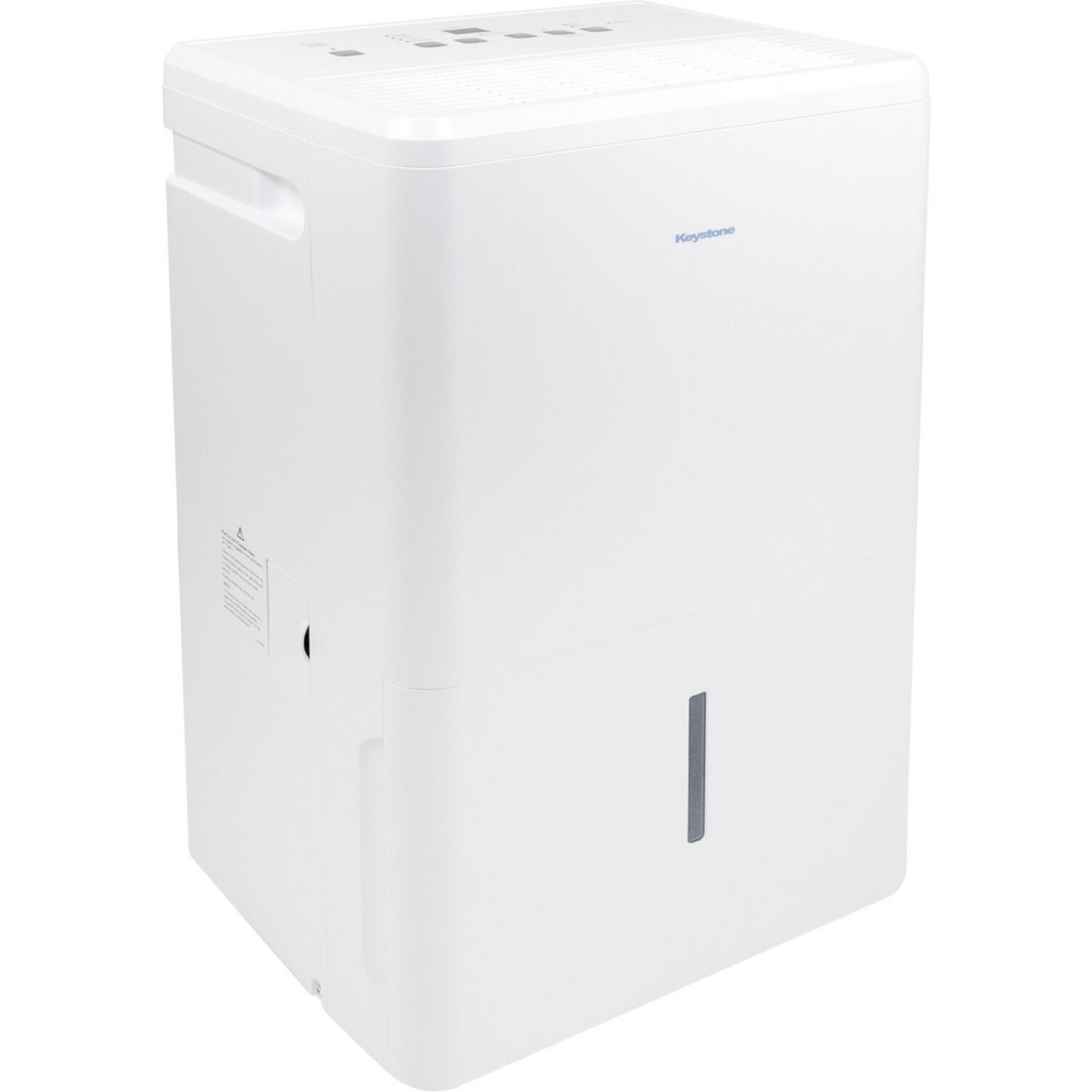 Keystone Energy Star 50-Pint Portable Dehumidifier with Drain Pump, 3-Speed, Covers up to 4,500 sq. ft., White (KYSTD50PAE)