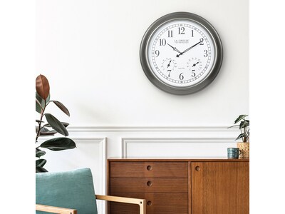 La Crosse Technology Atomic Analog Clock with Temperature and Humidity, 18"Dia. (404-00237)