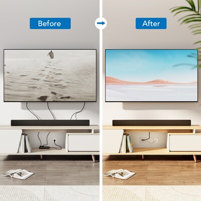 Mount-It! In-Wall TV Cable Concealer with Recessed Power, White (MI-7284)