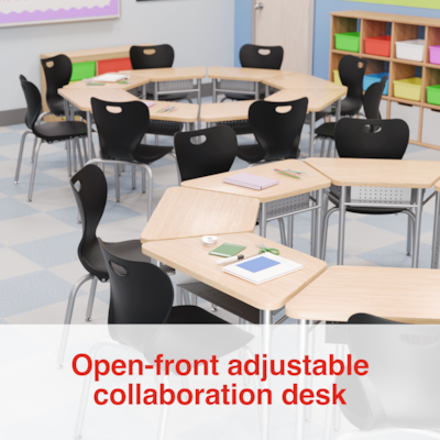 Staples 30.9W Trapezoidal Student Desk, Gray/Brown (ST63539)