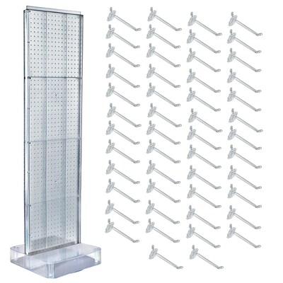 Azar Studio Base 60 x 17 Pegboard Floor Stand, Clear (700770-CLR-6C50)