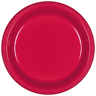 Party City 10.25 Plastic Plates, Red, 20/Pack (AM43015-40-ST)