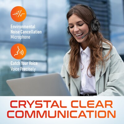 Delton 32Y MS Teams Noise-Canceling On-Ear Computer Headset, USB Type-A & Type C, Black (DWH32Y)