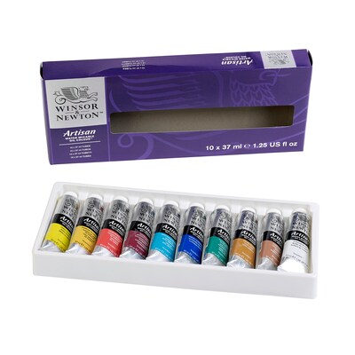 Winsor and Newton Artisan Water Mixable Oil Paint Tube Set, Assorted Colors, 37 mL, 10/Set (WNX1590228)
