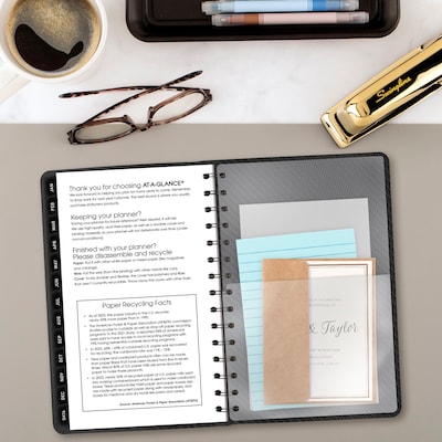2027 AT-A-GLANCE Contemporary 5" x 8" Weekly & Monthly Planner, Faux Leather Cover, Charcoal (70-100X-45-27)
