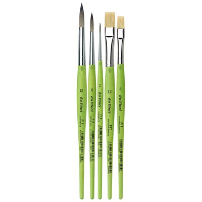da Vinci FIT Synthetics Mixed Media Synthetic Bristle, Student & Hobby Brushes, 5/Pack (DVXVA42170)