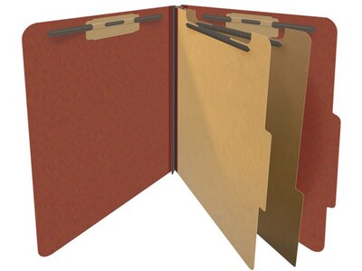 Medical Arts Press Pressboard Classification Folder, 2 Dividers, 2" Expansion, Letter Size, Red, 10/Box (DV-T42-26-3RED)