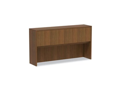 Alera Valencia Series Hutch, 3-Comp, 64.75w x 15d x 35.38h, Modern Walnut