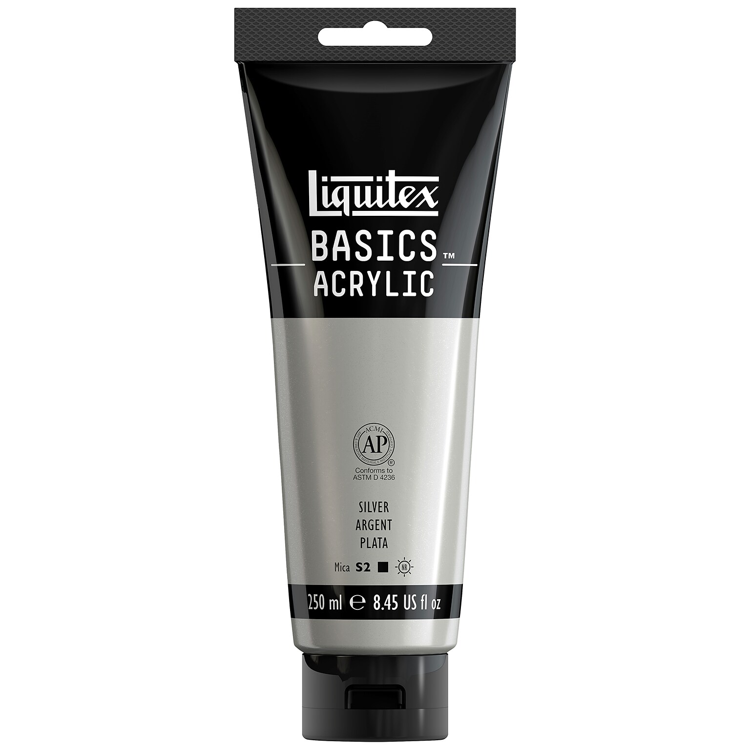 Liquitex BASICS Acrylic Paint Tube, Silver, 250 mL (LIQ4385052)