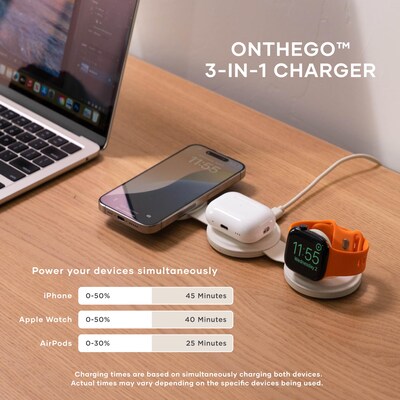 Satechi OntheGo 3-in-1 Wireless Charger, Sand (ST-QTG31W)