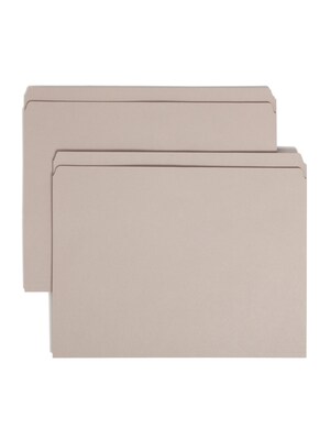 Smead File Folder, Reinforced Straight-Cut Tab, Letter Size, Gray, 100/Box (12310)