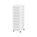 Iris 9-Drawer Storage Cart, White/Translucent White (585004)