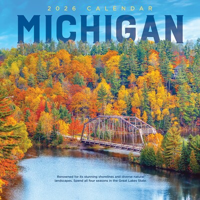 2026 TF Publishing Michigan 12 x 12 Monthly Wall Calendar (26-1039)