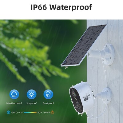 aosu 2K QHD Outdoor Wireless Wi-Fi® AI-Smart Security Camera w/Motion Detection, 2-Way Audio & Spotlight, White (C6L2BA11)