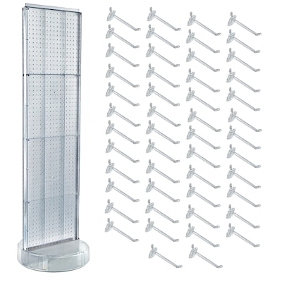 Azar Revolving Studio Base 60 x 16 Pegboard Floor Stand, Clear (700780-CLR-6C50)
