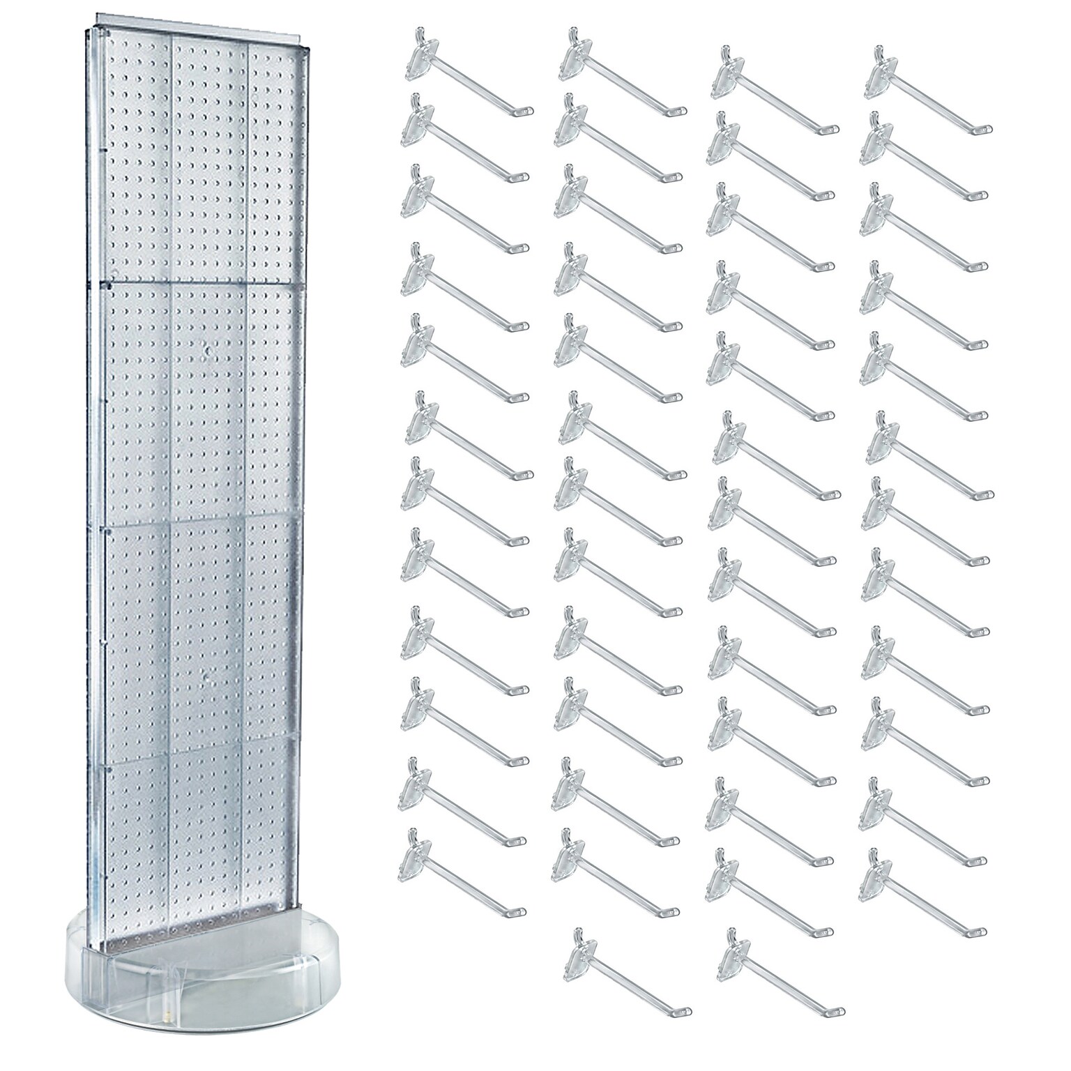 Azar Revolving Studio Base 60 x 16 Pegboard Floor Stand, Clear (700780-CLR-6C50)