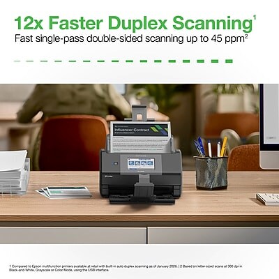 Epson WorkForce ES-590W Wireless Desktop Color Duplex Document Scanner (B11B288202)