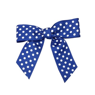JAM Paper Grosgrain Bows, Royal Blue with White Polka Dots, 100/Pack (52640349345)
