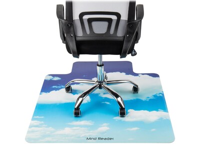 Mind Reader Hard Floor Chair Mat with Lip, 47" x 35", Blue, Polycarbonate (SKYMAT-ASST)