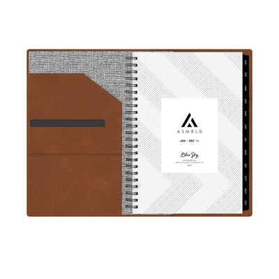 2026 Blue Sky ASMBLD 5 x 8 Weekly & Monthly Planner, Faux Leather Cover, Brown (152947)