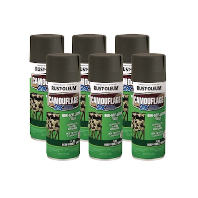 Rust-Oleum Camouflage Spray Paint, 12 oz. Aerosol Can, Flat Deep Forest Green, 6/Carton (RST279175CT
