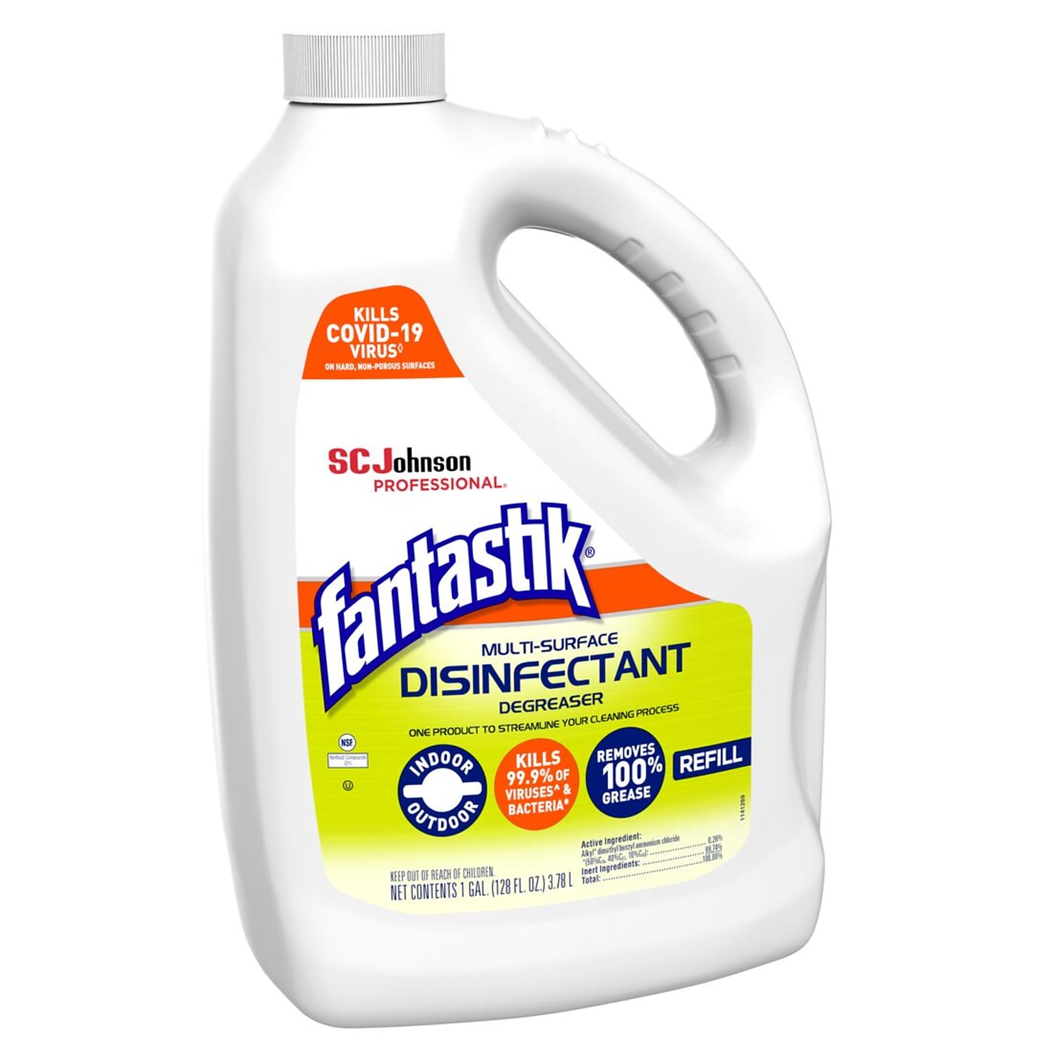 Fantastik Multi-Surface Disinfectant Degreaser, Fresh Scent, 1 gal., 4/Carton (311930)