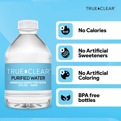 True Clear™ Purified Bottled Water, 8 fl oz. Bottles, 24/Carton (TC54595)