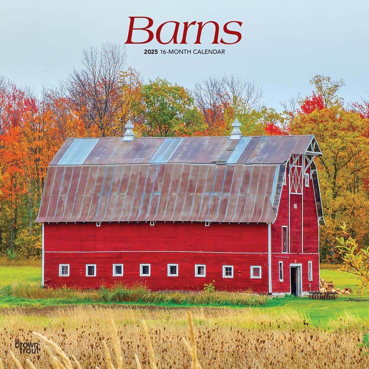 2025 BrownTrout Barns 12 x 12 Monthly Square Wall Calendar (9781975474492)