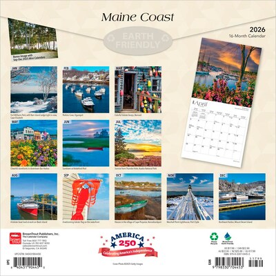 2026 BrownTrout Maine Coast 12 x 12 Monthly Wall Calendar (9798330704453)