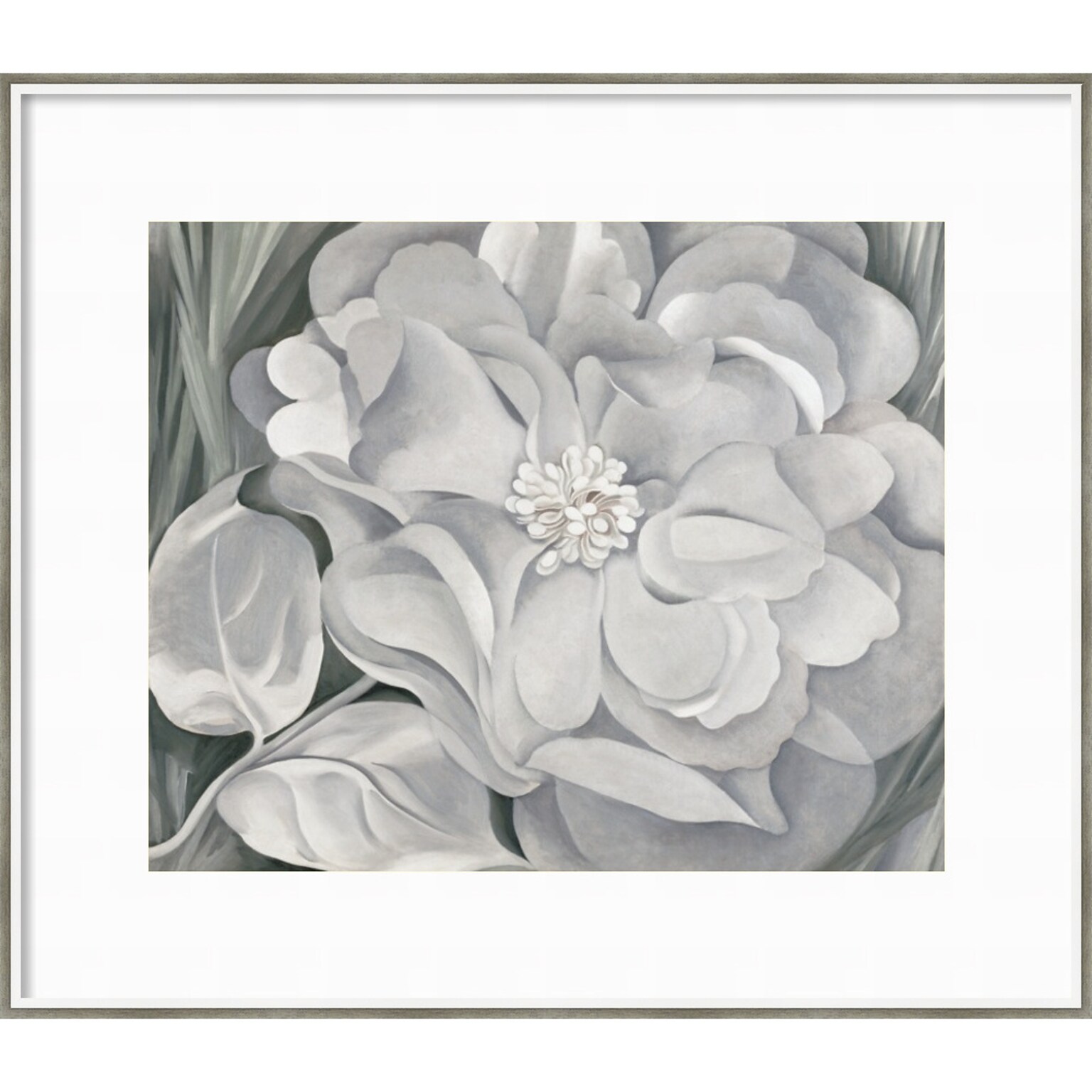 Amanti Art The White Calico Flower 1931 by Georgia OKeeffe Wood Framed Wall Art Print, 41 x 36 (A42675530275)