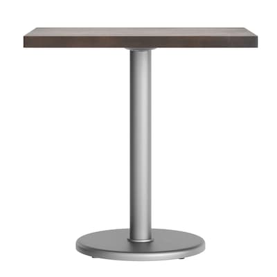 Flash Furniture Bennett Wooden Commercial Indoor Table, 30" x 24", Dark Brown Top/Silver Base (GSF2430DBTR18S)